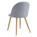 Cosy - Juego de 2 sillas de tela gris claro y patas de metal