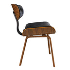 Pétrus - Chaise En Pu Noir Et Pieds En Bois Plié