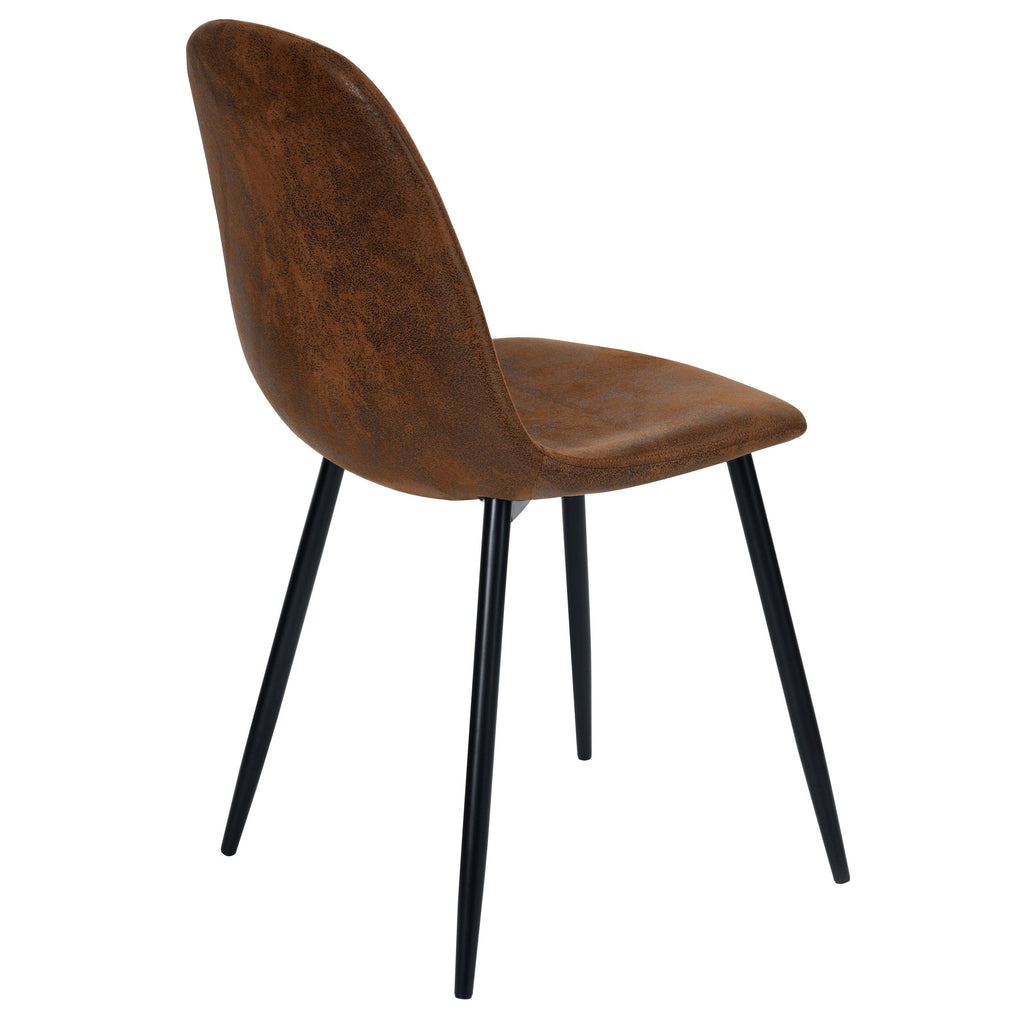Malrik - Lot De 2 Chaises En Microfibre Marron Effet Vieilli