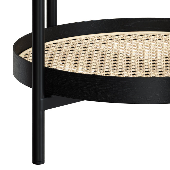 Lukut - Table Basse En Cannage Et Bois De Mindi Noir