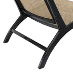 Kilka - Fauteuil En Teck Noir Et Tressage Cannage En Rotin