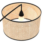 Aimée - Lampadaire En Rotin Et Métal Noir