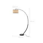 Aimée - Lampadaire En Rotin Et Métal Noir