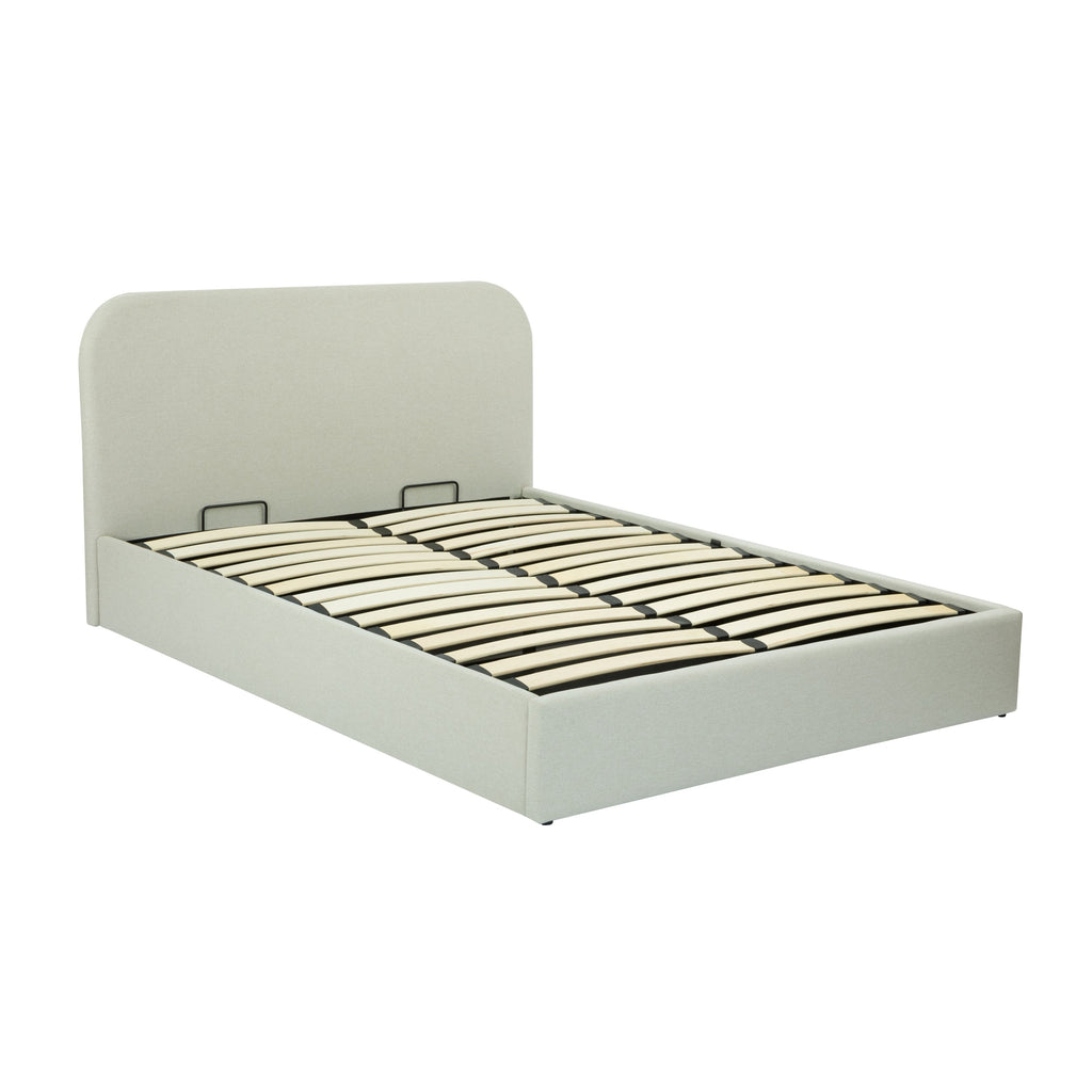 Tilly - Lit Double Avec Coffre En Tissu Gris/Beige