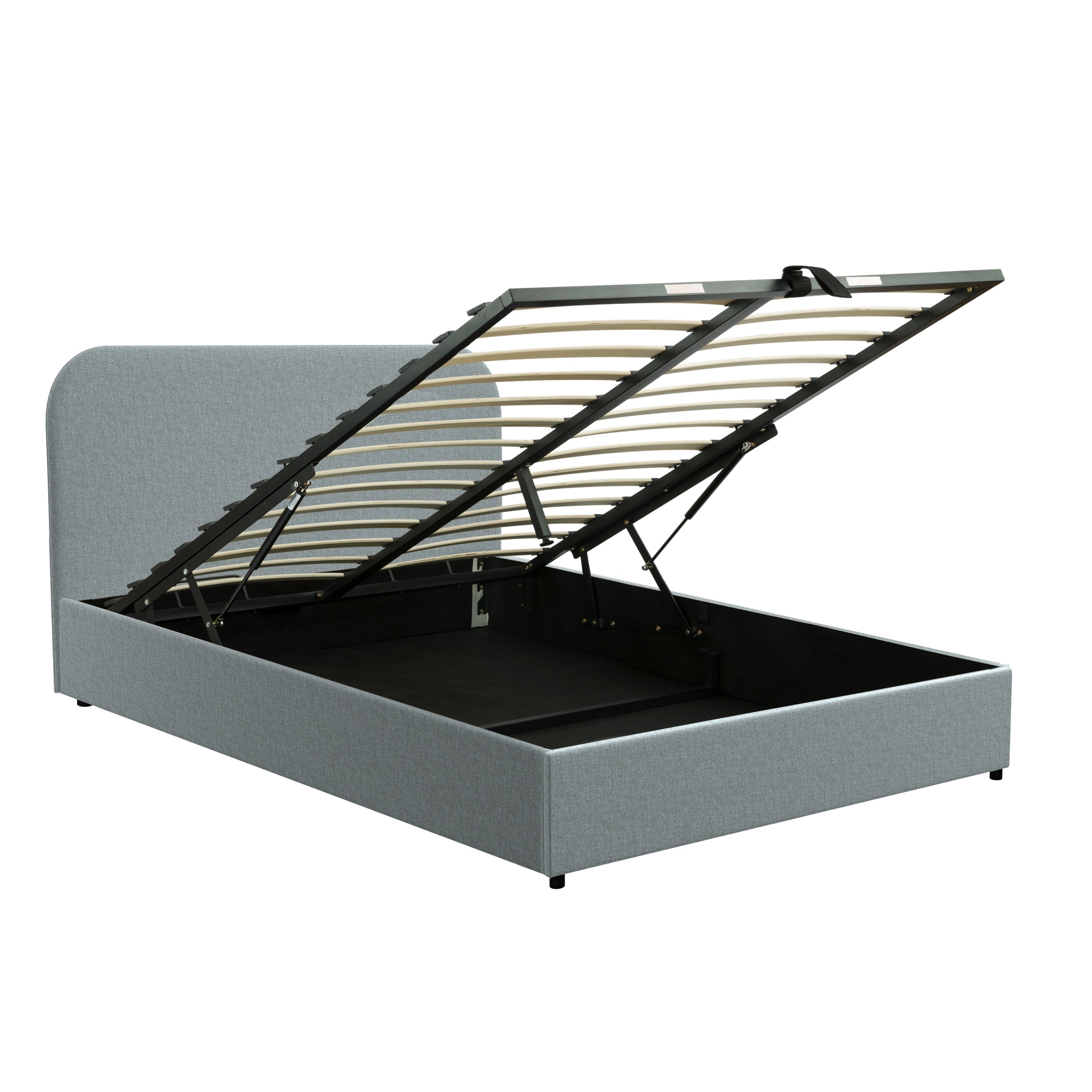 Tilly - Lit Double Avec Coffre En Tissu Gris