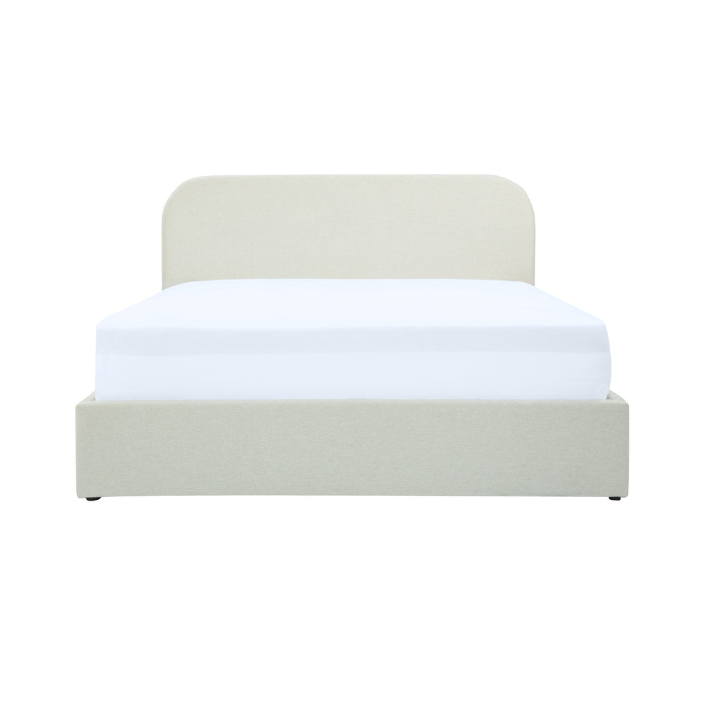 Tilly - Lit Double Avec Coffre En Tissu Gris/Beige