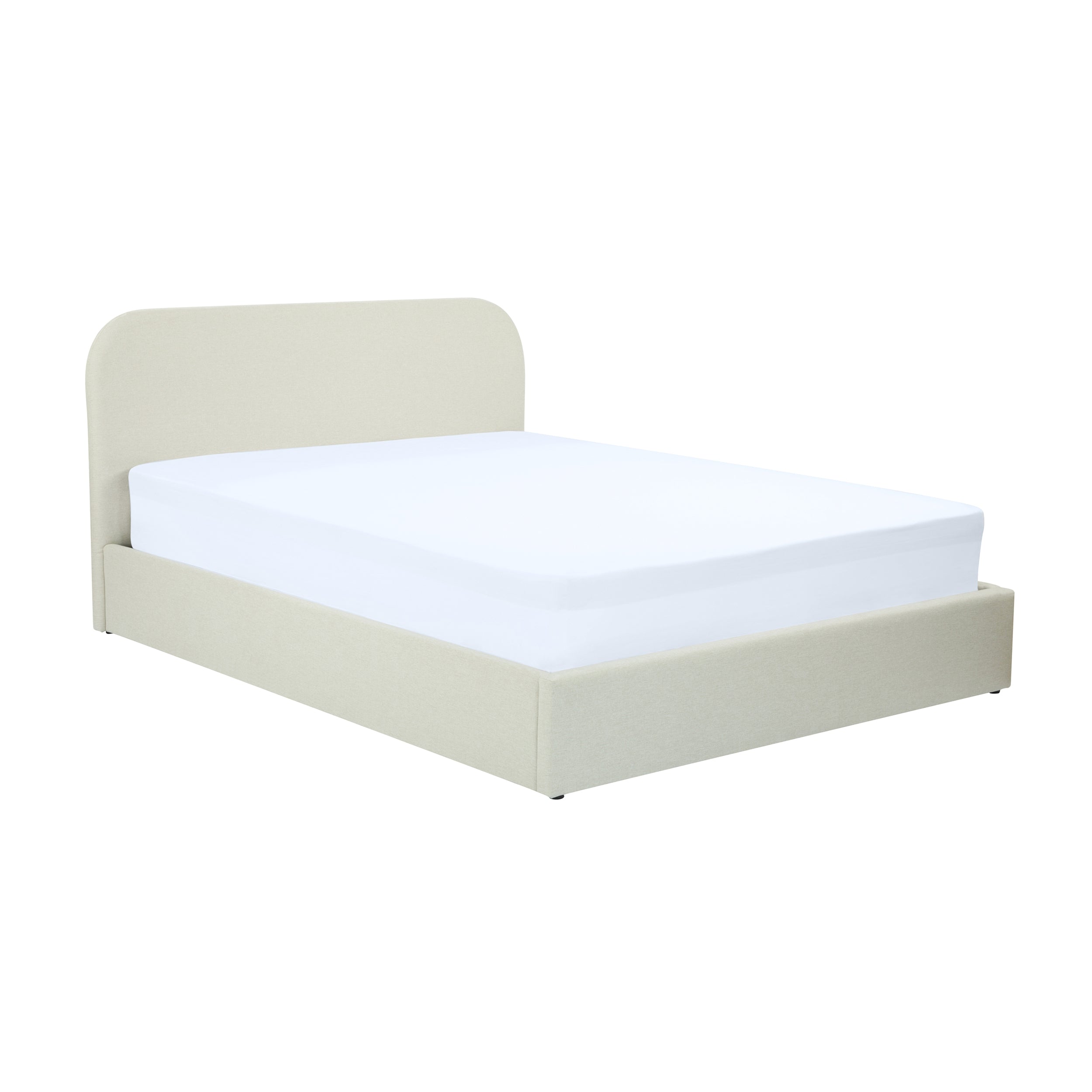 Tilly - Lit Double Avec Coffre En Tissu Gris/Beige