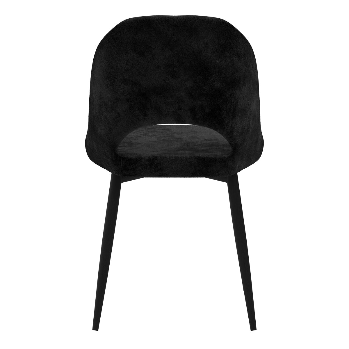 Pénélope - Lot De 2 Chaises Noires En Velours Et Pieds En Métal
