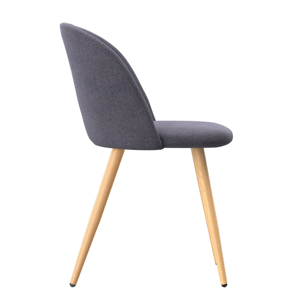 Cozy - Set of 2 Chairs in Dark Gray Fabric and Metal Legs