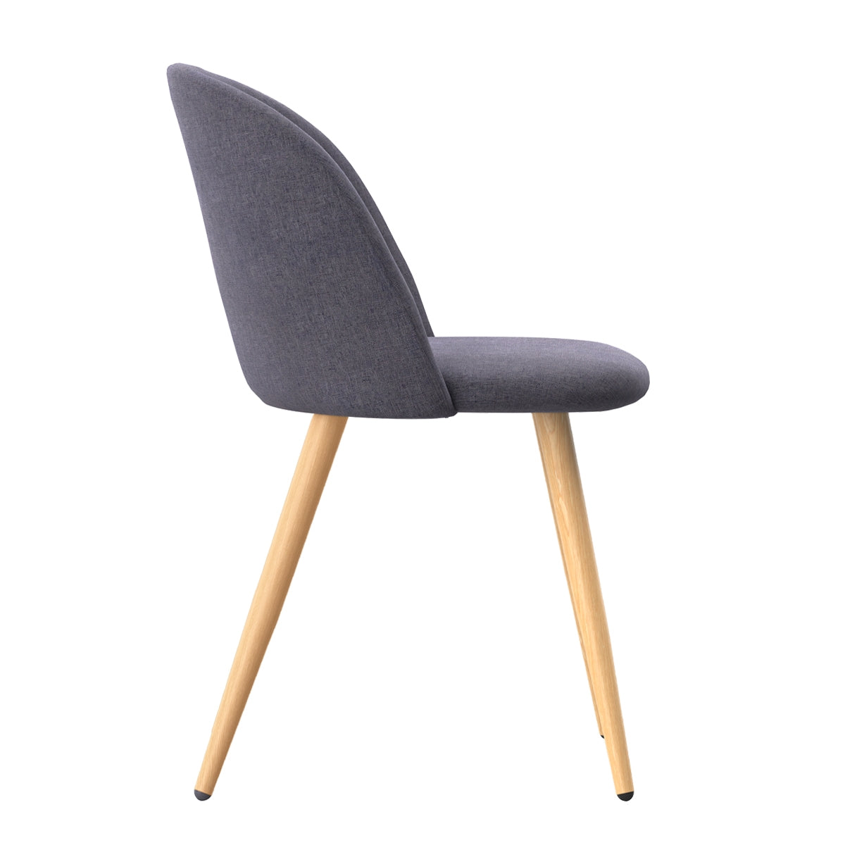 Cozy - Set of 2 Chairs in Dark Gray Fabric and Metal Legs