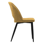 Pénélope - Lot De 2 Chaises En Velours Jaune Et Pieds En Métal Noir