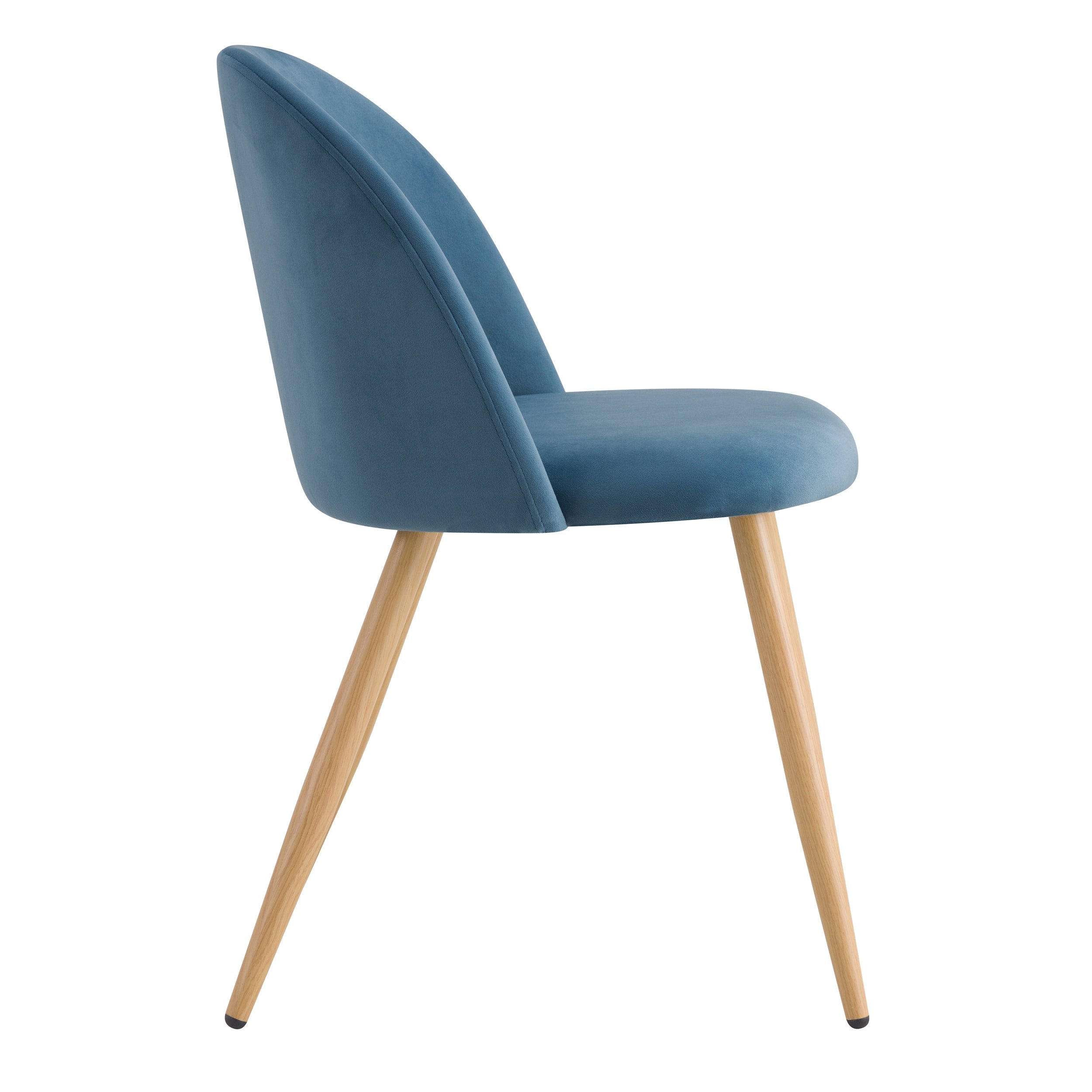 Cozy - Lot De 2 Chaises En Velours Bleu Et Pieds En Métal