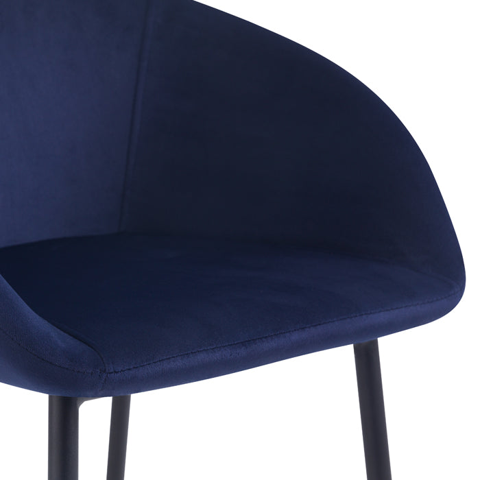 Marquise - Lot De 2 Chaises De Bar En Velours Bleu