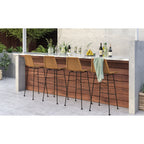Mandya - Lot De 2 Chaises De Bar En Résine Tressée Marron