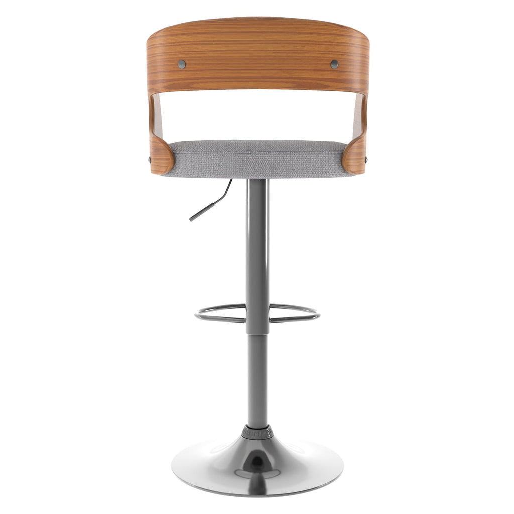 Louis - Chaise De Bar Réglable En Tissu Gris Clair