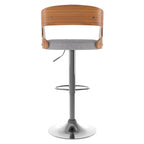 Louis - Chaise De Bar Réglable En Tissu Gris Clair