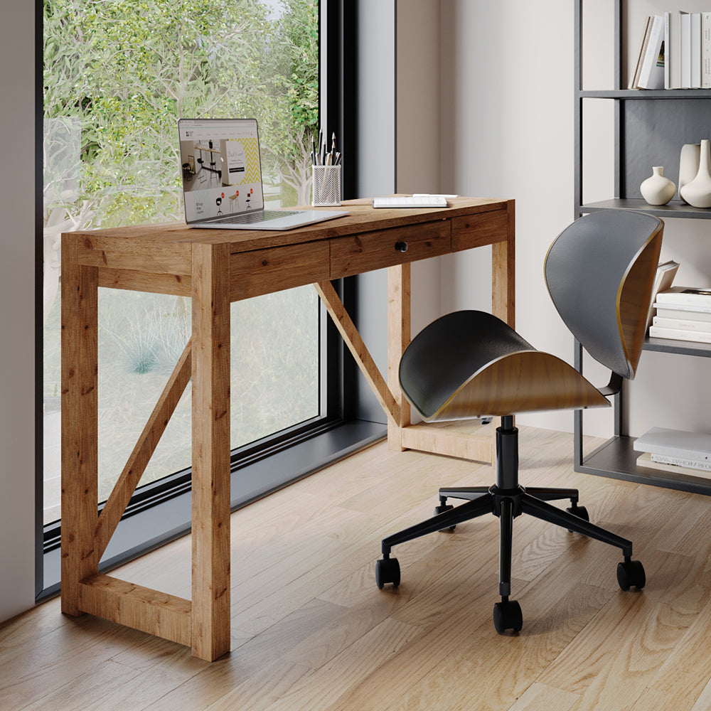 Baudoin - Chaise De Bureau Pivotante En Cuir Synthétique Noir