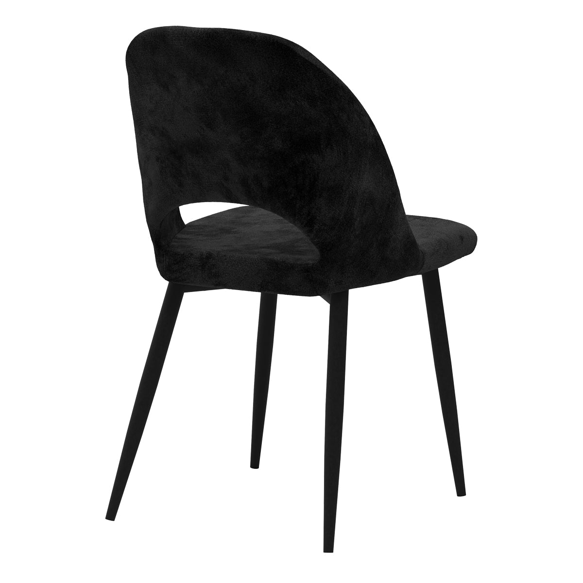 Pénélope - Lot De 2 Chaises Noires En Velours Et Pieds En Métal