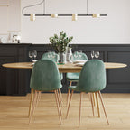 Fredrik - Lot De 2 Chaises En Velours Vert D'Eau