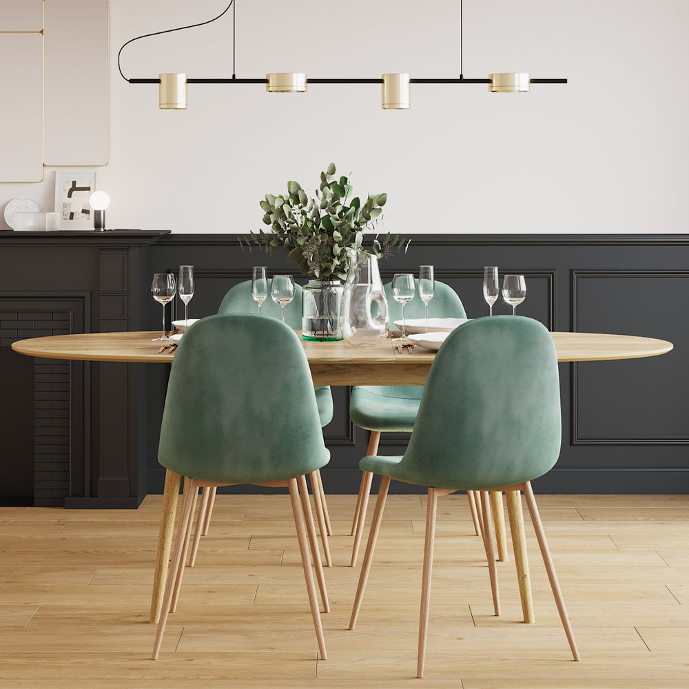 Fredrik - Lot De 2 Chaises En Velours Vert D'Eau
