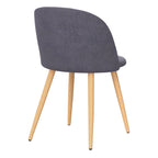 Cozy - Set of 2 Chairs in Dark Gray Fabric and Metal Legs