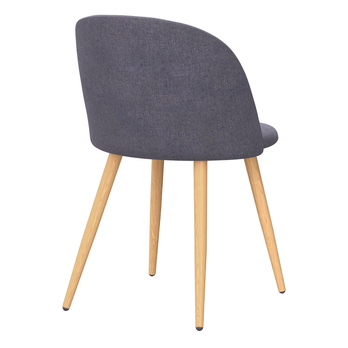 Cozy - Set of 2 Chairs in Dark Gray Fabric and Metal Legs
