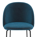 Karl - Juego de 2 sillas de terciopelo azul oscuro