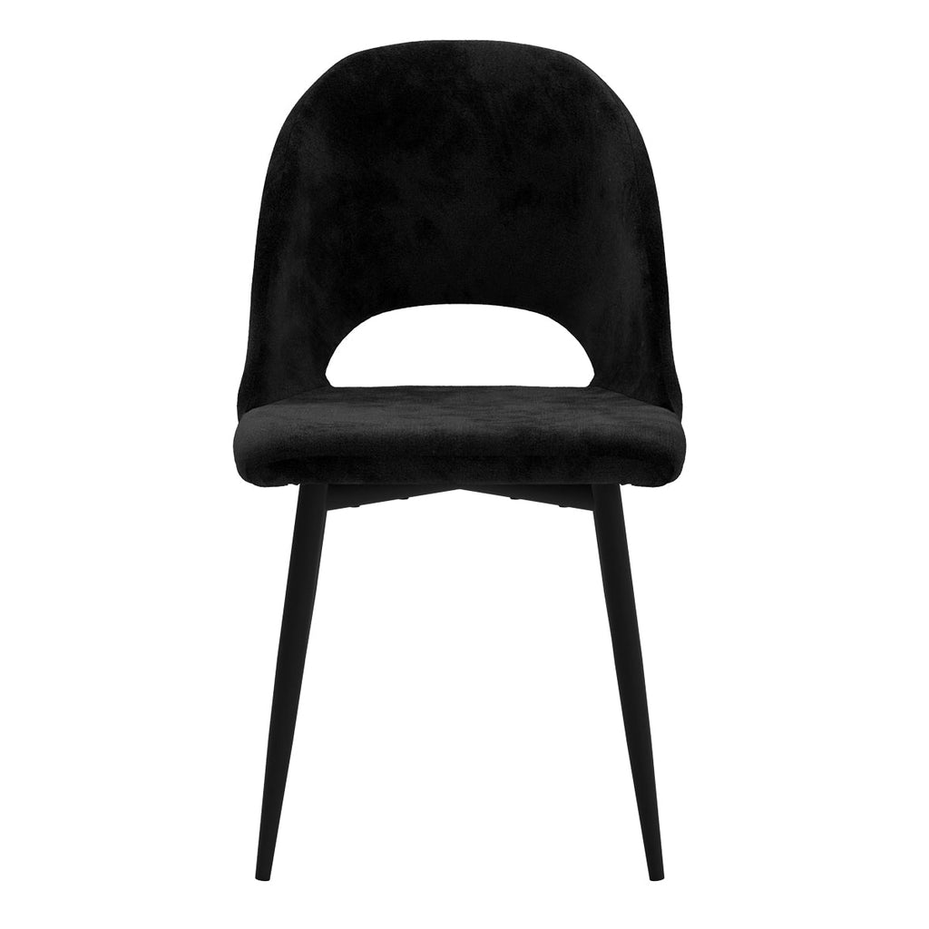 Pénélope - Lot De 2 Chaises Noires En Velours Et Pieds En Métal