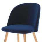 Cozy - Lot De 2 Chaises En Velours Bleu Foncé Et Pieds En Métal