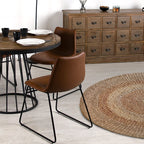 Gaspard - Lot De 2 Chaises En Cuir Synthétique Marron