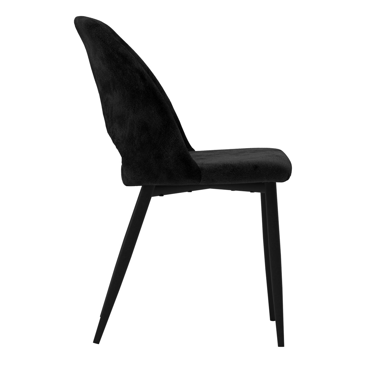 Pénélope - Lot De 2 Chaises Noires En Velours Et Pieds En Métal