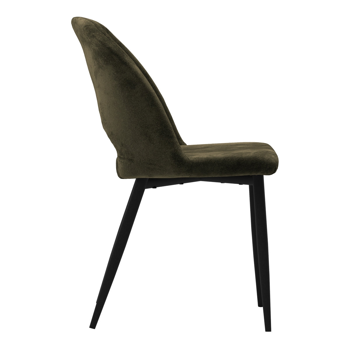 Pénélope - Lot De 2 Chaises En Velours Vert Et Pieds En Métal Noir