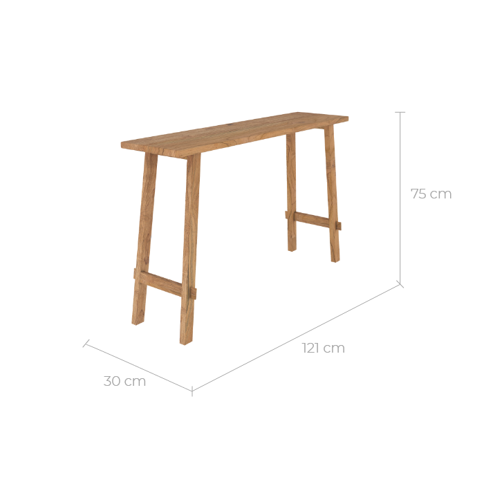 Cahya - Console En Bois De Teck Recyclé