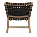 Tao - Sillón de jardín de teca y correas de tela negra