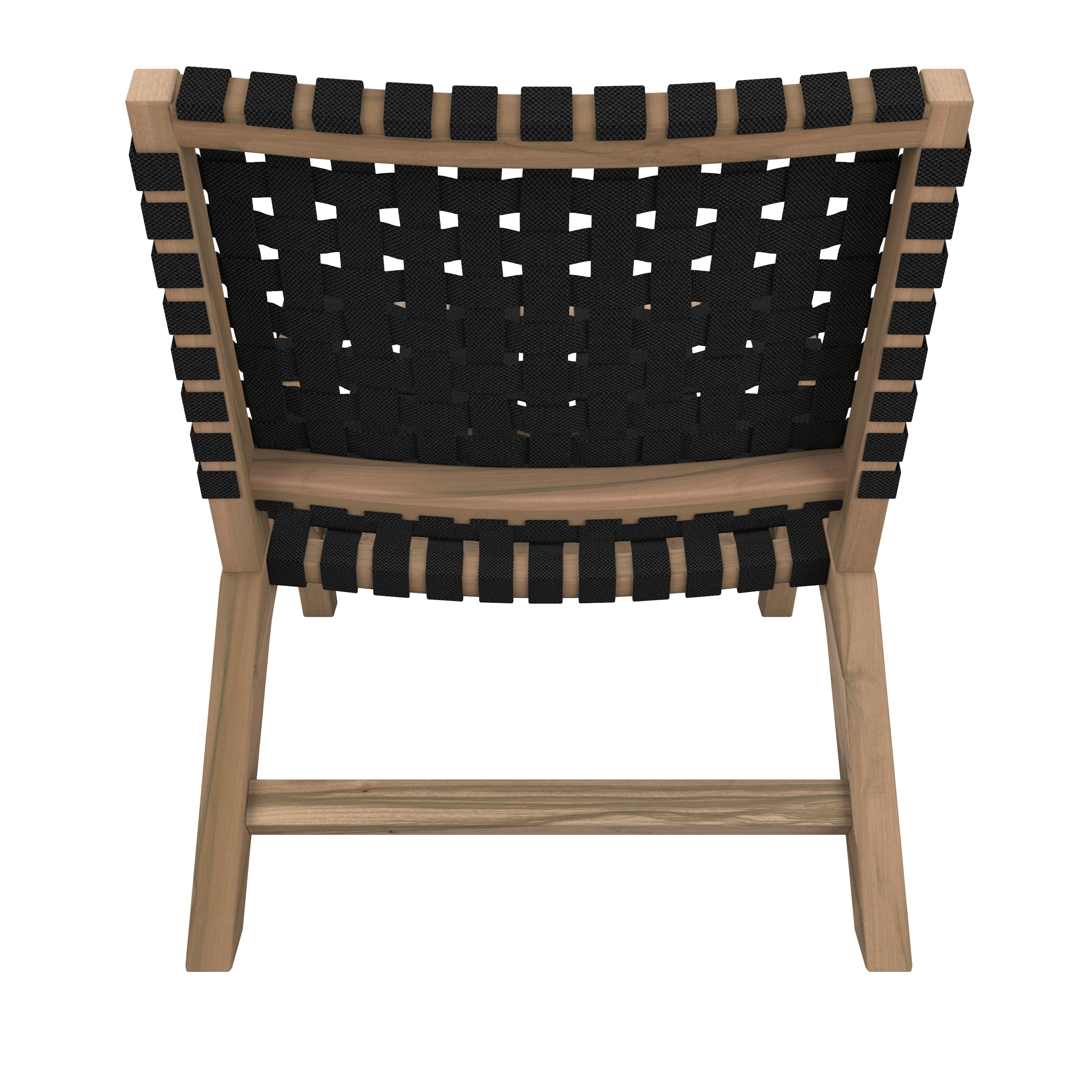 Tao - Sillón de jardín de teca y correas de tela negra