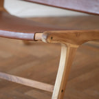 Kuna - Fauteuil En Teck Et Cuir Lisse Marron