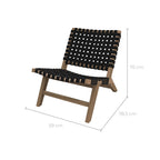 Tao - Sillón de jardín de teca y correas de tela negra