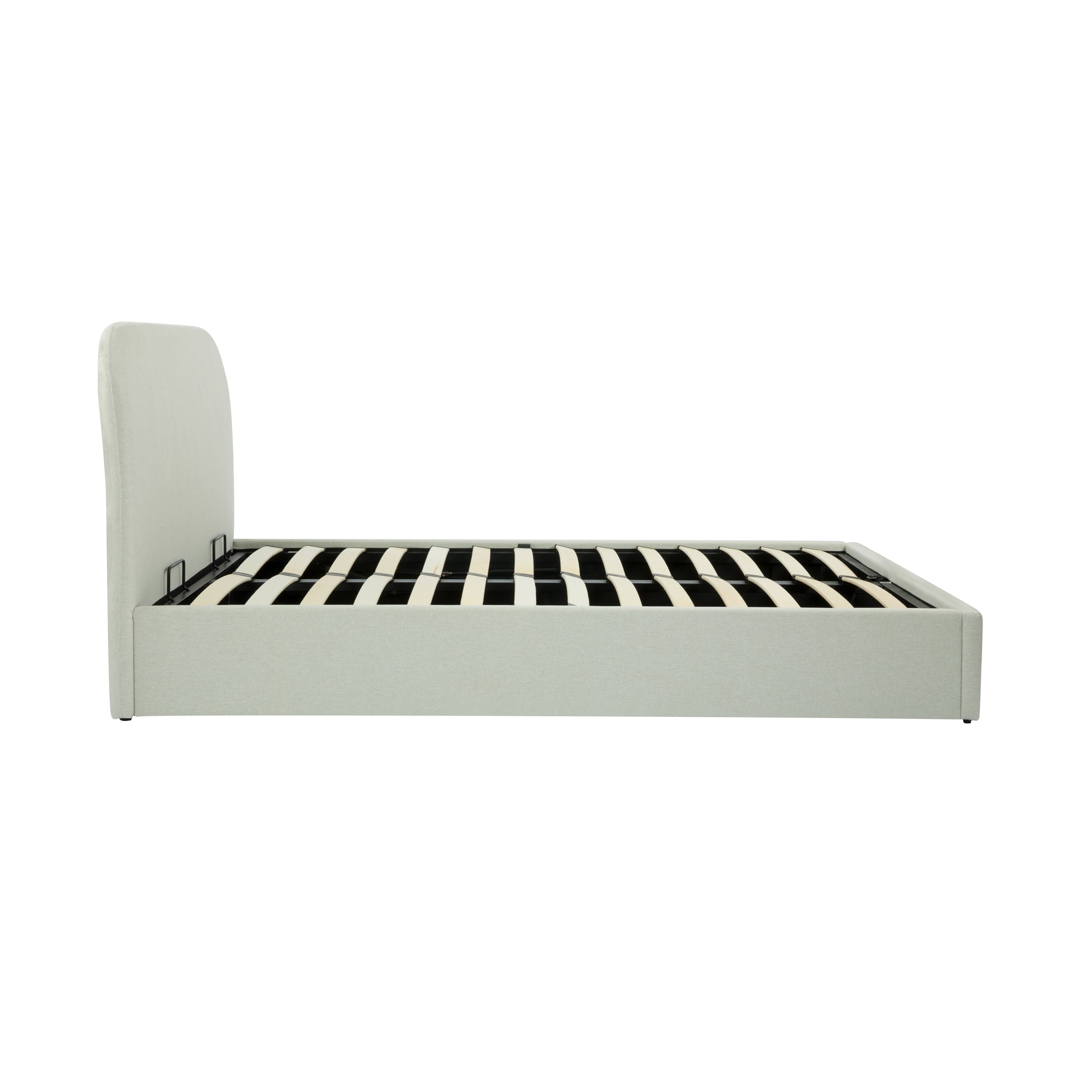 Tilly - Lit Double Avec Coffre En Tissu Gris/Beige