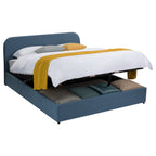 Tilly - Lit Double Avec Coffre En Tissu Bleu