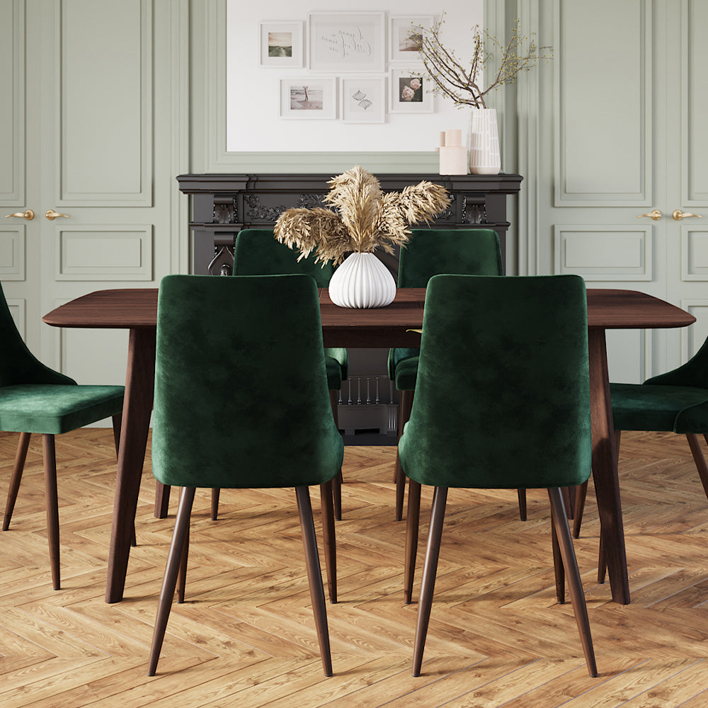 Oman - Table Rectangulaire 6 Personnes En Bois Foncé