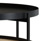 Lukut - Coffee Table In Cane And Black Mindi Wood