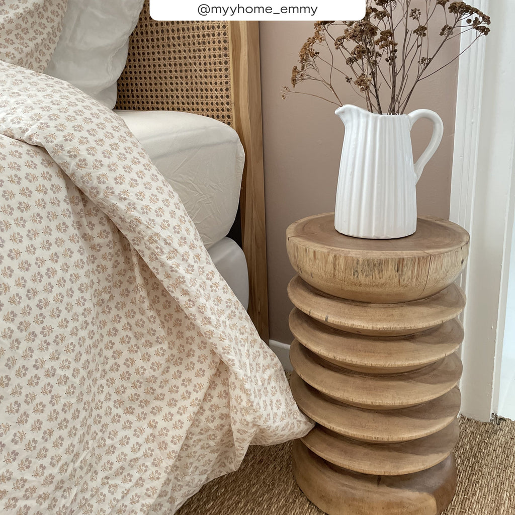 Lewa - Tabouret Rond En Bois De Suar