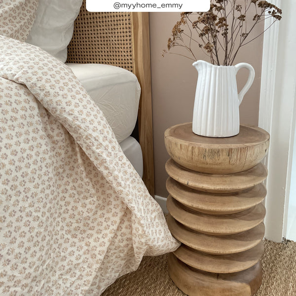 Lewa - Tabouret Rond En Bois De Suar
