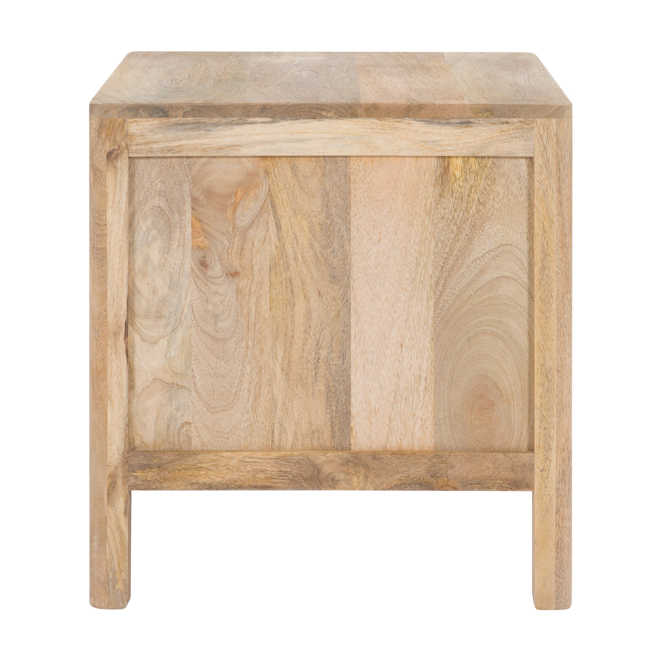 Félix - Table De Chevet 2 Tiroirs En Bois De Manguier Et Cannage