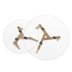 Vénus - Lot De 2 Tables Basses Rondes En Verre Et Bois D'Hévéa