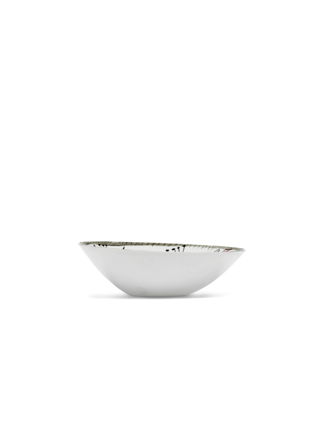 Midnight Flowers - 2er-Set Flache Schalen - L - Bone-China-Porzellan - Fiore Rosa