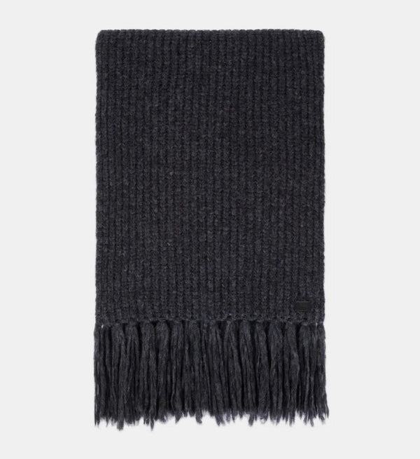 The Kooples - Wool and Alpaca Scarf - Anthracite - Women