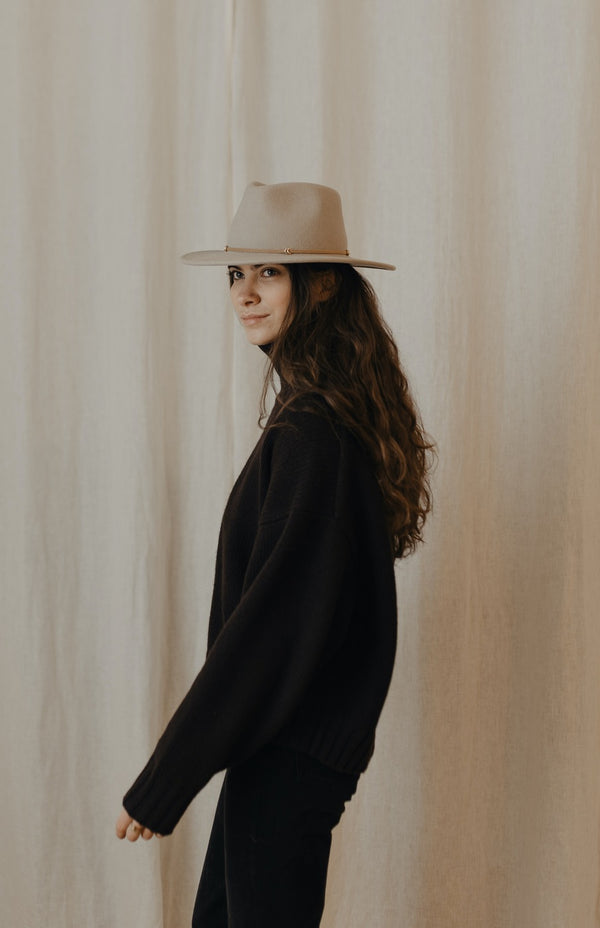 Sombrero de Fieltro Agatha - Beige Claro