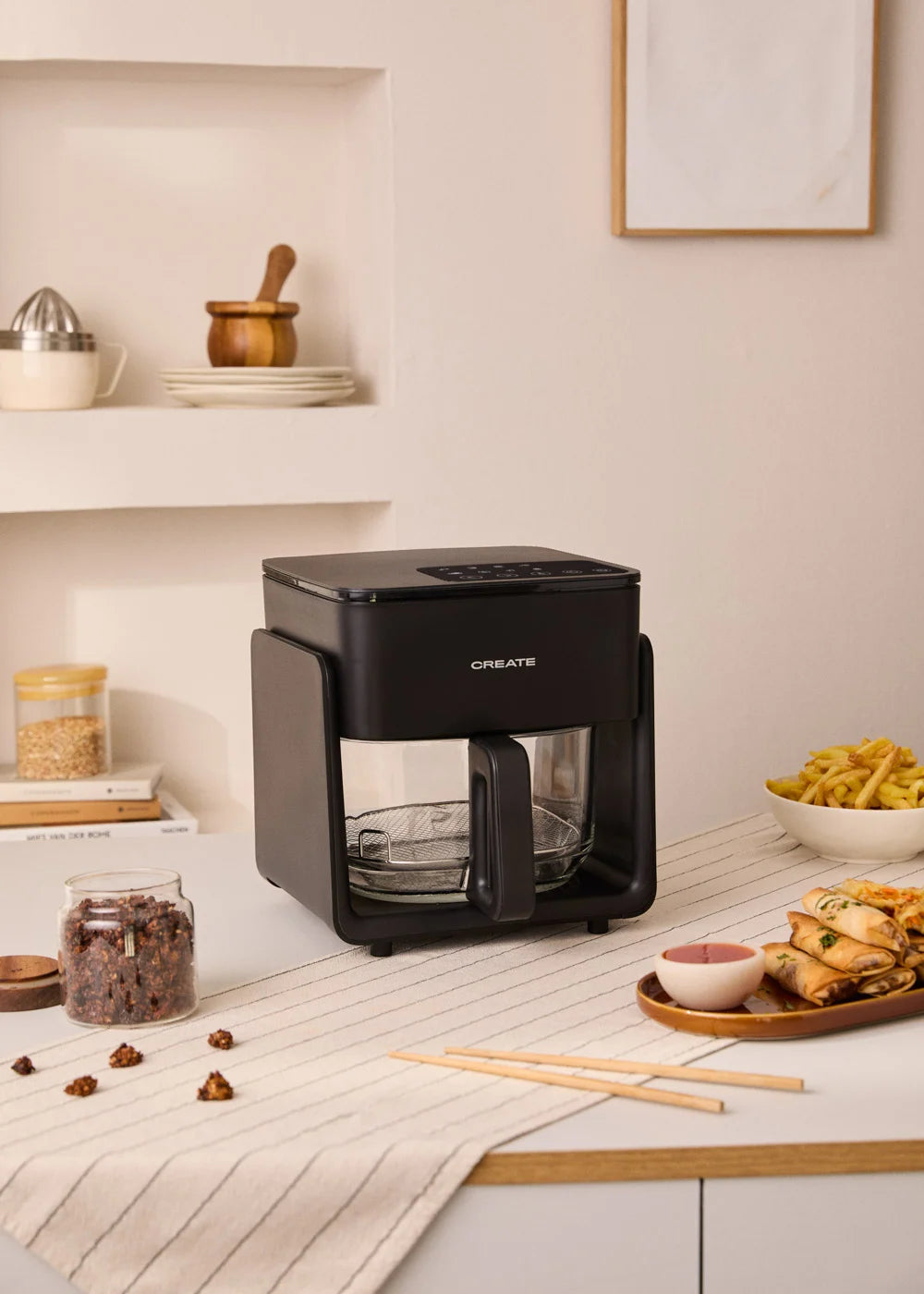 Air Fryer - 4.2 L Oil-Free Fryer with Water Sprayer - Black