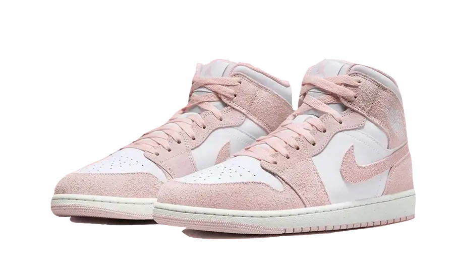 Air Jordan - Air Jordan 1 Mid Pink Suede - Noir